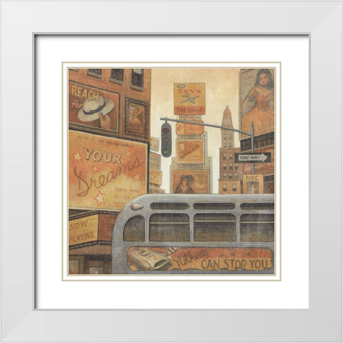 Urban Thoughts II White Modern Wood Framed Art Print with Double Matting by Zaccheo, John