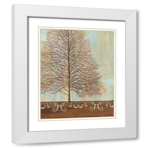 Seasons I White Modern Wood Framed Art Print with Double Matting by Zaccheo, John