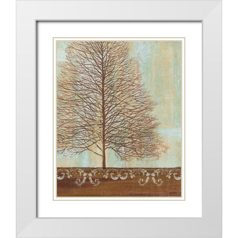 Seasons I White Modern Wood Framed Art Print with Double Matting by Zaccheo, John