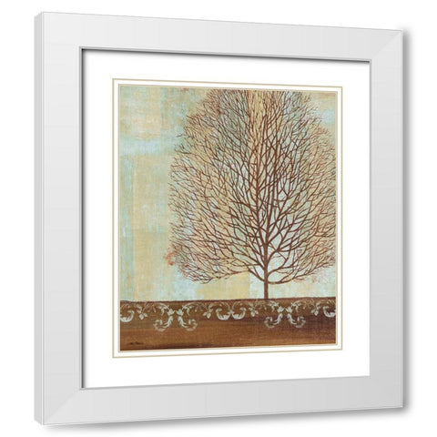 Seasons II White Modern Wood Framed Art Print with Double Matting by Zaccheo, John