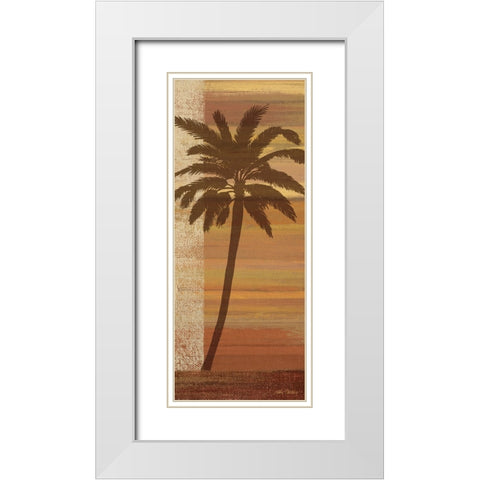 Tropical Sunset I White Modern Wood Framed Art Print with Double Matting by Zaccheo, John
