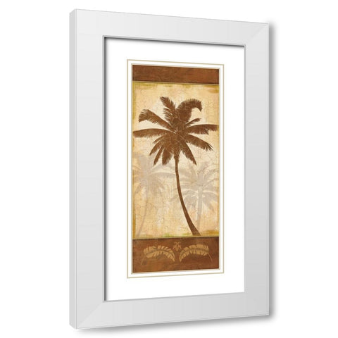 Elegant Palm I White Modern Wood Framed Art Print with Double Matting by Zaccheo, John