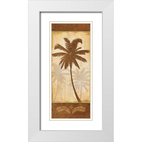 Elegant Palm I White Modern Wood Framed Art Print with Double Matting by Zaccheo, John
