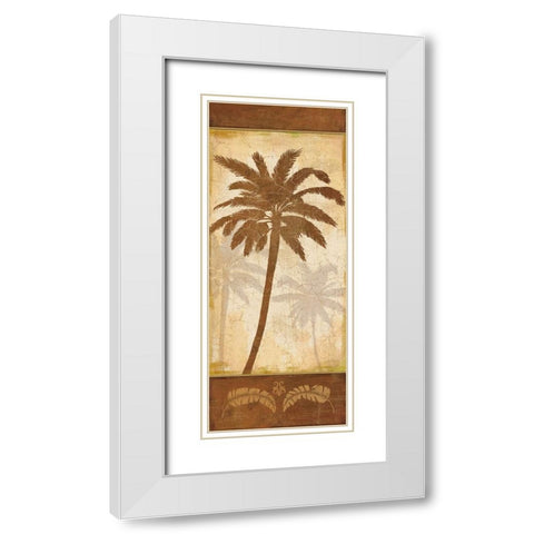 Elegant Palm II White Modern Wood Framed Art Print with Double Matting by Zaccheo, John