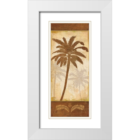 Elegant Palm II White Modern Wood Framed Art Print with Double Matting by Zaccheo, John