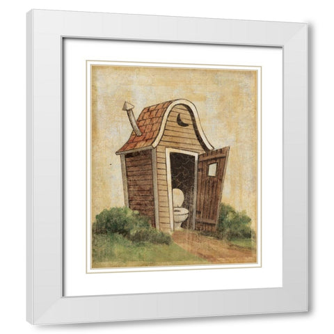 Outhouse III White Modern Wood Framed Art Print with Double Matting by Zaccheo, John