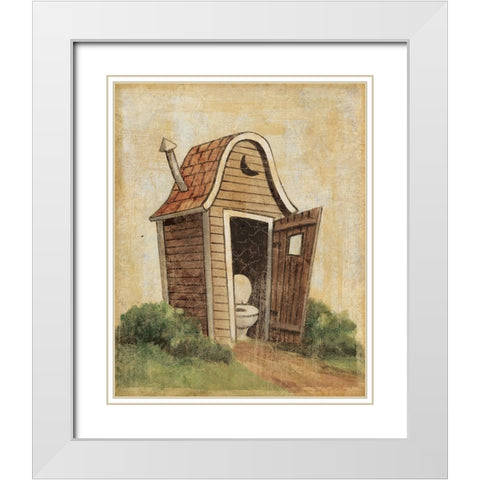 Outhouse III White Modern Wood Framed Art Print with Double Matting by Zaccheo, John