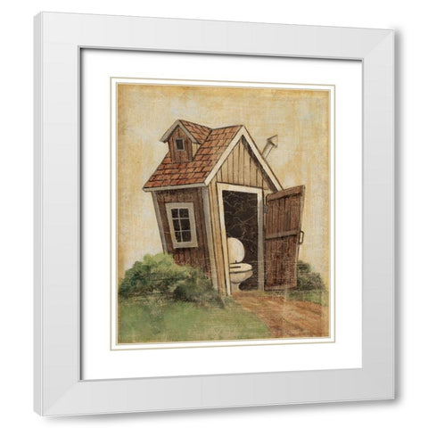 Outhouse IV White Modern Wood Framed Art Print with Double Matting by Zaccheo, John