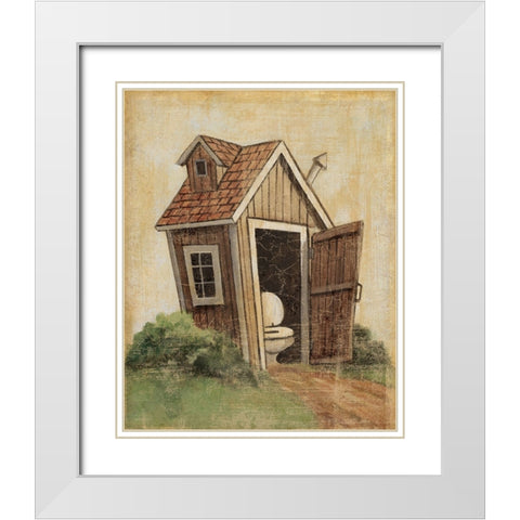 Outhouse IV White Modern Wood Framed Art Print with Double Matting by Zaccheo, John
