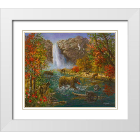 Where The Animals Play White Modern Wood Framed Art Print with Double Matting by Boehme, Nicky