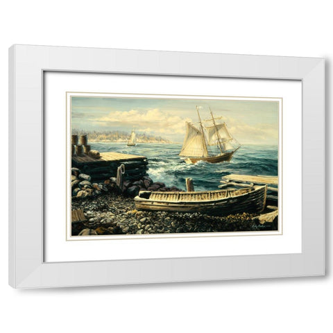 Coastal New England White Modern Wood Framed Art Print with Double Matting by Boehme, Nicky