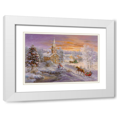 Holiday Worship White Modern Wood Framed Art Print with Double Matting by Boehme, Nicky
