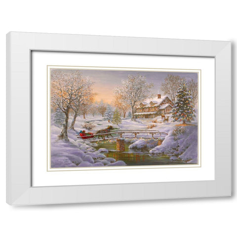 Over The Bridge To Grandmas House White Modern Wood Framed Art Print with Double Matting by Boehme, Nicky