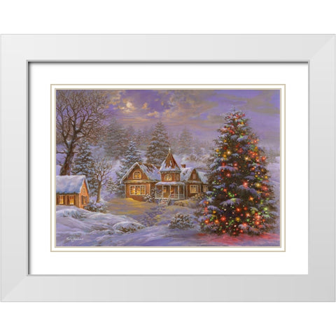 Happy Holidays White Modern Wood Framed Art Print with Double Matting by Boehme, Nicky