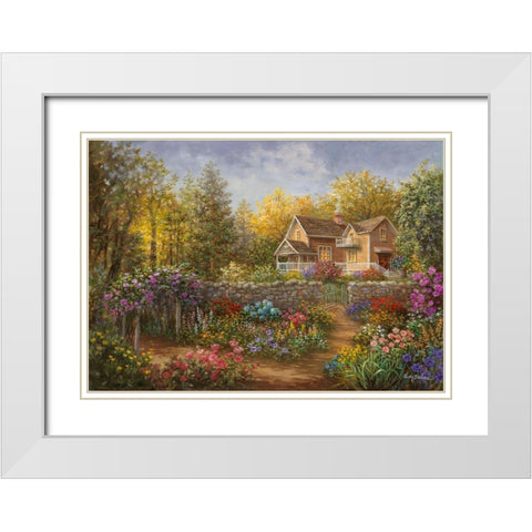 A Pathway of Color White Modern Wood Framed Art Print with Double Matting by Boehme, Nicky