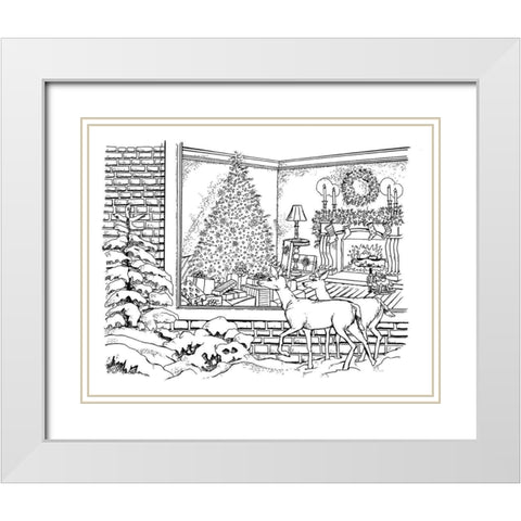 Holiday 1 White Modern Wood Framed Art Print with Double Matting by Boehme, Nicky