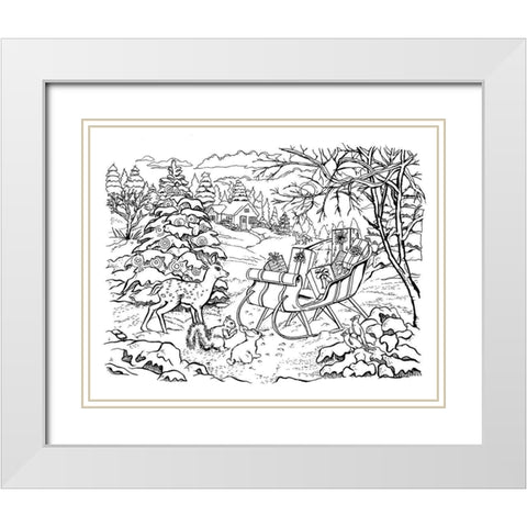 Holiday 2 White Modern Wood Framed Art Print with Double Matting by Boehme, Nicky