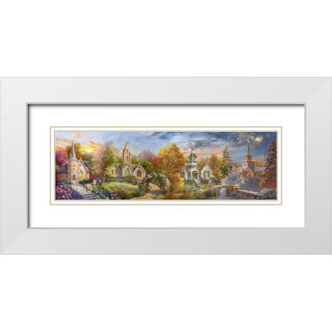 A Church for all Seasons White Modern Wood Framed Art Print with Double Matting by Boehme, Nicky