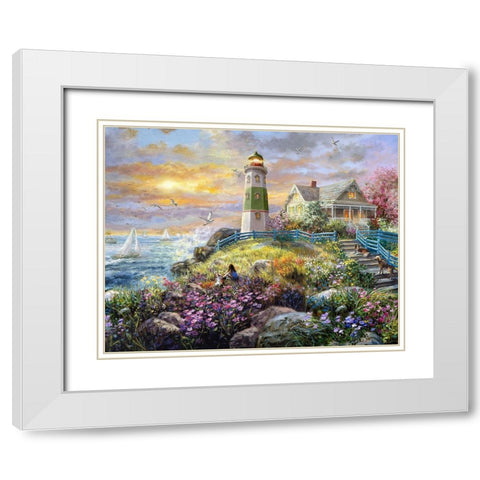 Watching the Sunset White Modern Wood Framed Art Print with Double Matting by Boehme, Nicky