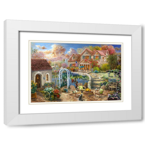 Backyard Retreat White Modern Wood Framed Art Print with Double Matting by Boehme, Nicky