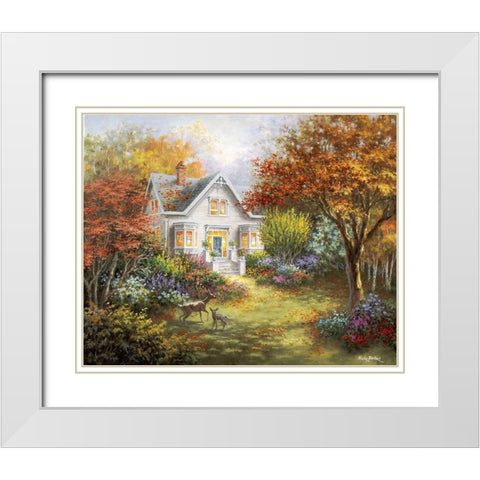 Autumn Overtures White Modern Wood Framed Art Print with Double Matting by Boehme, Nicky