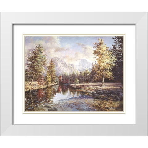 High Sierras White Modern Wood Framed Art Print with Double Matting by Boehme, Nicky