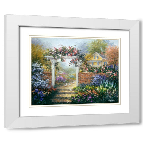 Rose Arbor White Modern Wood Framed Art Print with Double Matting by Boehme, Nicky