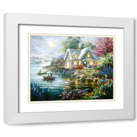 Cottage Cove White Modern Wood Framed Art Print with Double Matting by Boehme, Nicky