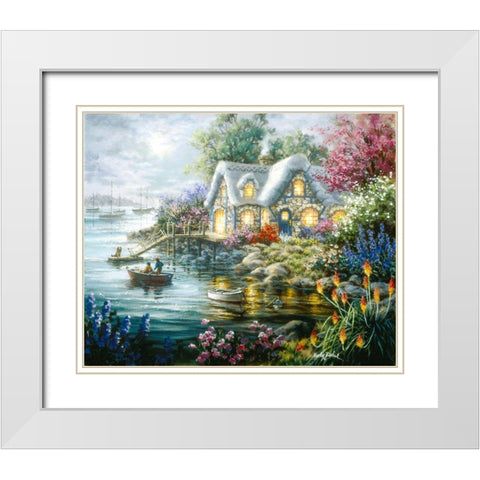 Cottage Cove White Modern Wood Framed Art Print with Double Matting by Boehme, Nicky