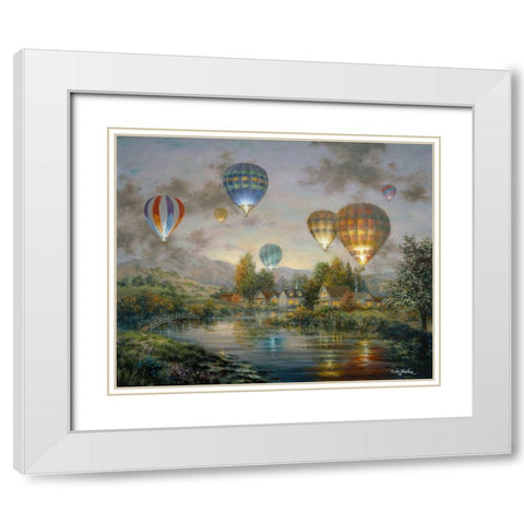 Balloon Glow White Modern Wood Framed Art Print with Double Matting by Boehme, Nicky