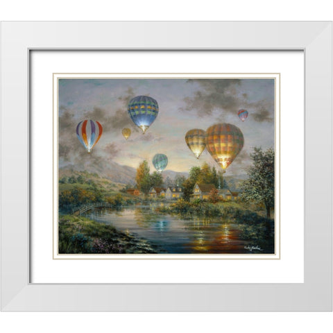 Balloon Glow White Modern Wood Framed Art Print with Double Matting by Boehme, Nicky