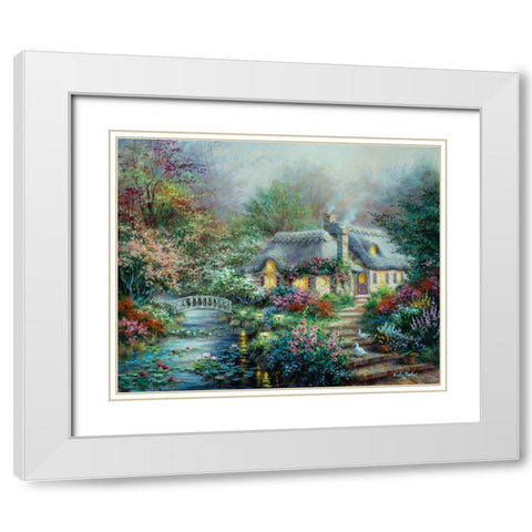 Little River Cottage White Modern Wood Framed Art Print with Double Matting by Boehme, Nicky