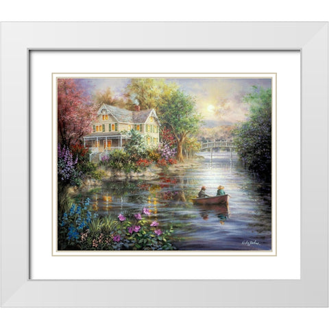 Evening Reflections White Modern Wood Framed Art Print with Double Matting by Boehme, Nicky