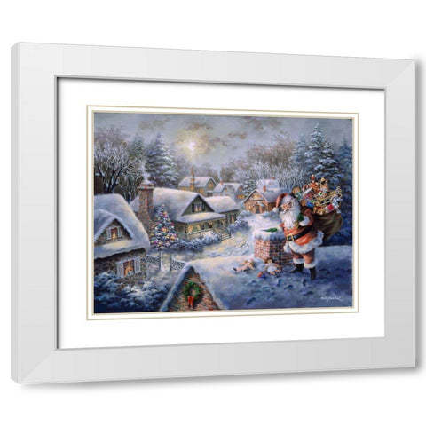 Bringing Joy And Happiness White Modern Wood Framed Art Print with Double Matting by Boehme, Nicky