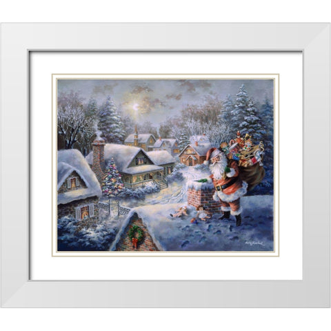 Bringing Joy And Happiness White Modern Wood Framed Art Print with Double Matting by Boehme, Nicky