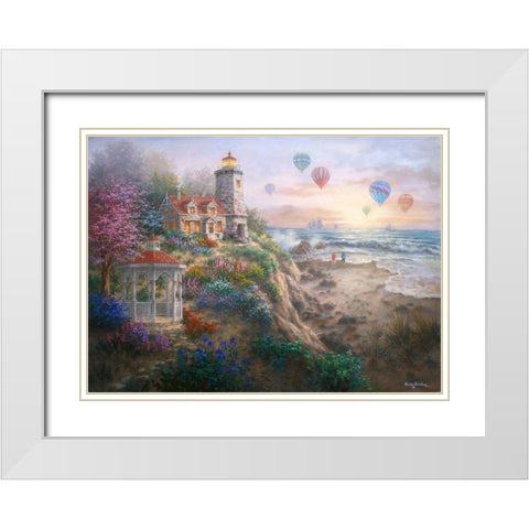Charming Tranquility I White Modern Wood Framed Art Print with Double Matting by Boehme, Nicky