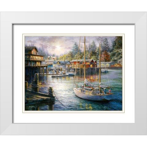 Harbor White Modern Wood Framed Art Print with Double Matting by Boehme, Nicky