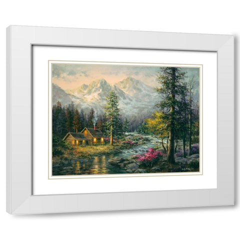 Campers Cabin White Modern Wood Framed Art Print with Double Matting by Boehme, Nicky