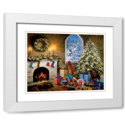Not A Creature Was Stirring White Modern Wood Framed Art Print with Double Matting by Boehme, Nicky