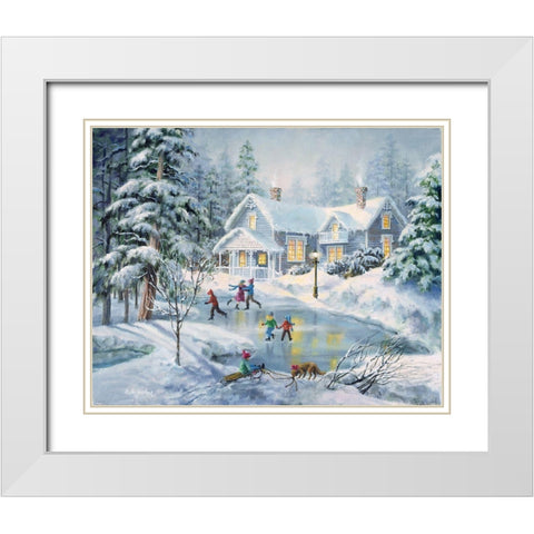 A Fine Winters Eve White Modern Wood Framed Art Print with Double Matting by Boehme, Nicky
