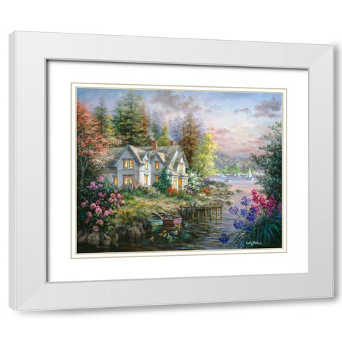Bays Landing White Modern Wood Framed Art Print with Double Matting by Boehme, Nicky