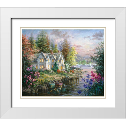 Bays Landing White Modern Wood Framed Art Print with Double Matting by Boehme, Nicky