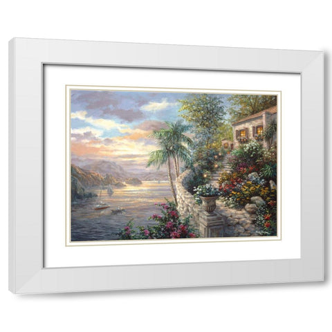 Tranquil Sea White Modern Wood Framed Art Print with Double Matting by Boehme, Nicky