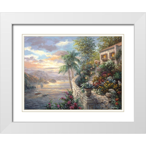 Tranquil Sea White Modern Wood Framed Art Print with Double Matting by Boehme, Nicky