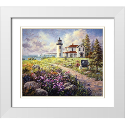 Admirality Head Lighthouse White Modern Wood Framed Art Print with Double Matting by Boehme, Nicky