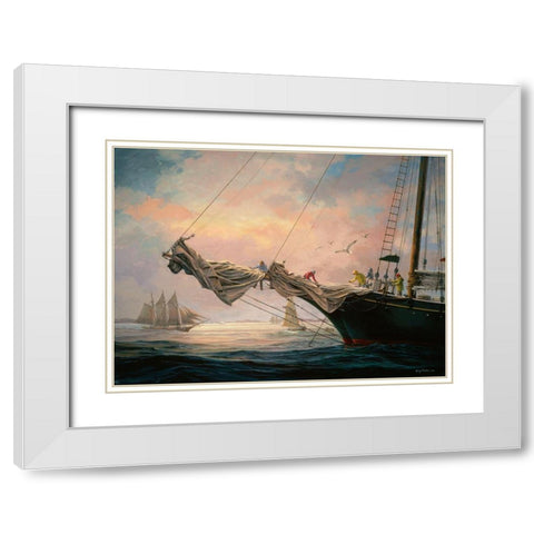 Star Of India White Modern Wood Framed Art Print with Double Matting by Boehme, Nicky