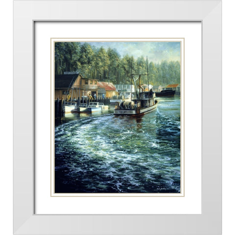 Dawn Patrol White Modern Wood Framed Art Print with Double Matting by Boehme, Nicky