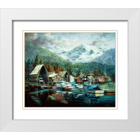 Seasons Beginning White Modern Wood Framed Art Print with Double Matting by Boehme, Nicky