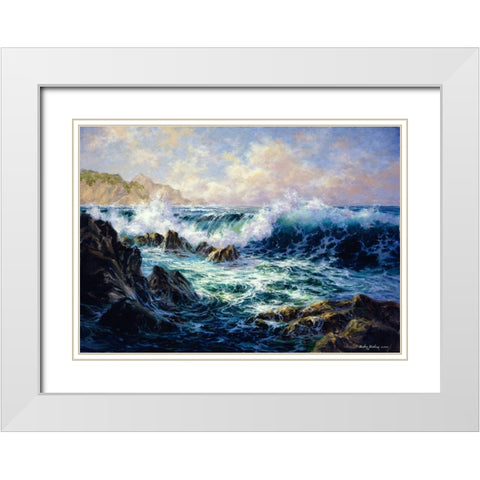 Morning Surf White Modern Wood Framed Art Print with Double Matting by Boehme, Nicky