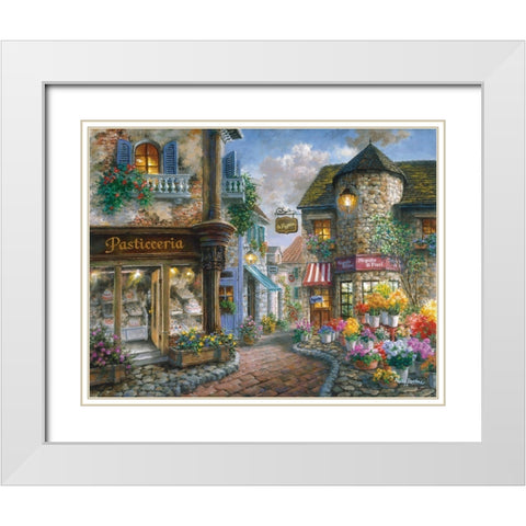 Bello Piazza White Modern Wood Framed Art Print with Double Matting by Boehme, Nicky